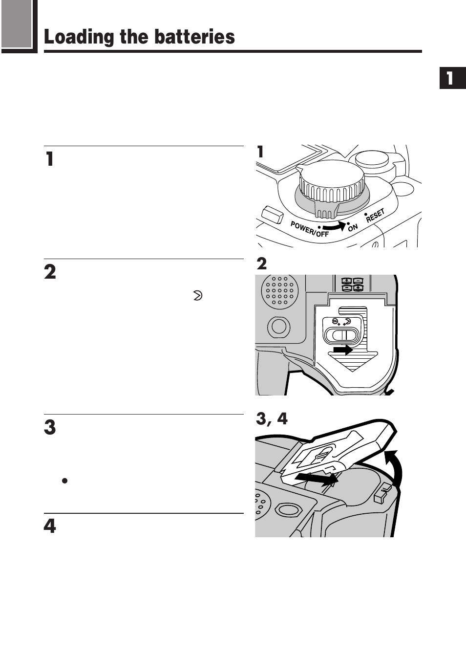 Loading the batteries | Olympus E-100 RS User Manual | Page 33 / 220