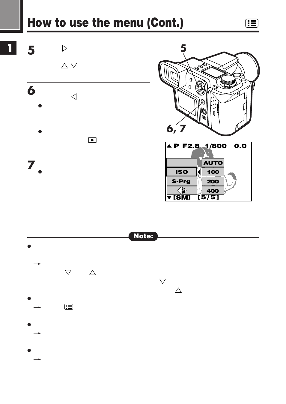 How to use the menu (cont.) | Olympus E-100 RS User Manual | Page 50 / 220