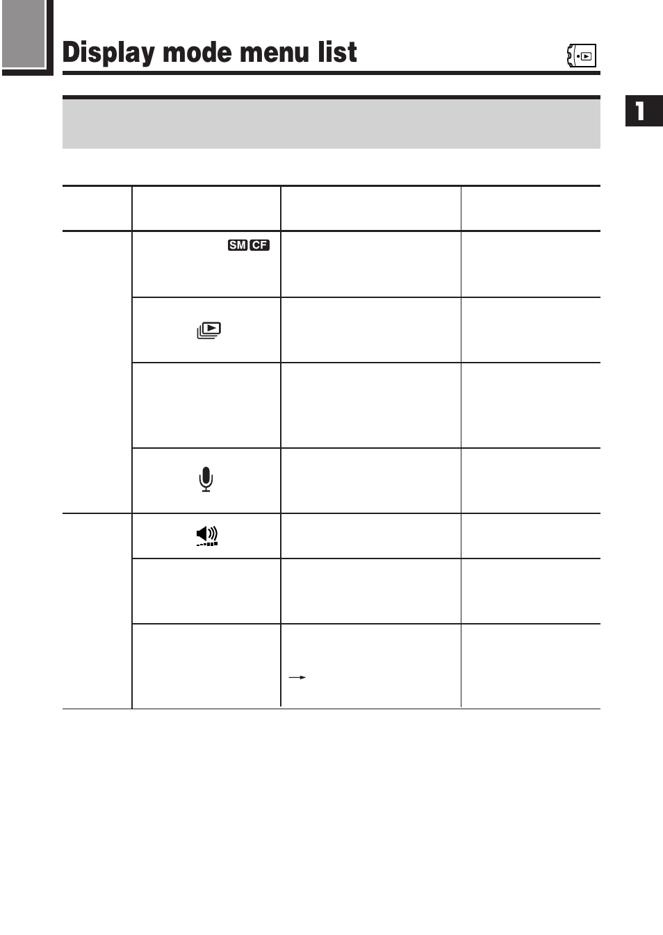 Display mode menu list | Olympus E-100 RS User Manual | Page 55 / 220