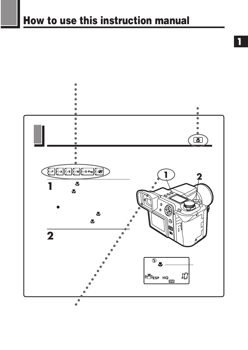 How to use this instruction manual | Olympus E-100 RS User Manual | Page 57 / 220