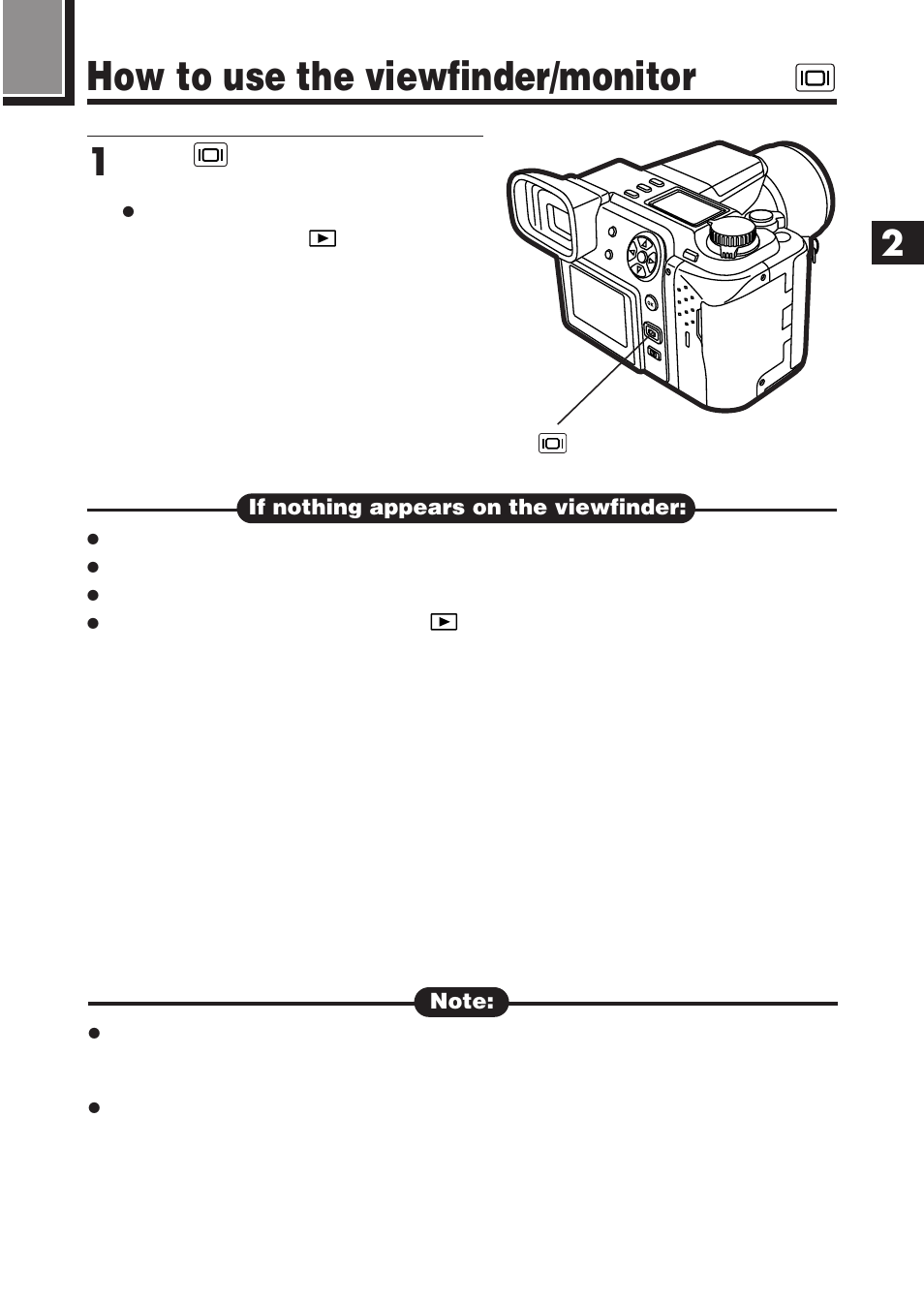 How to use the viewfinder/monitor | Olympus E-100 RS User Manual | Page 61 / 220