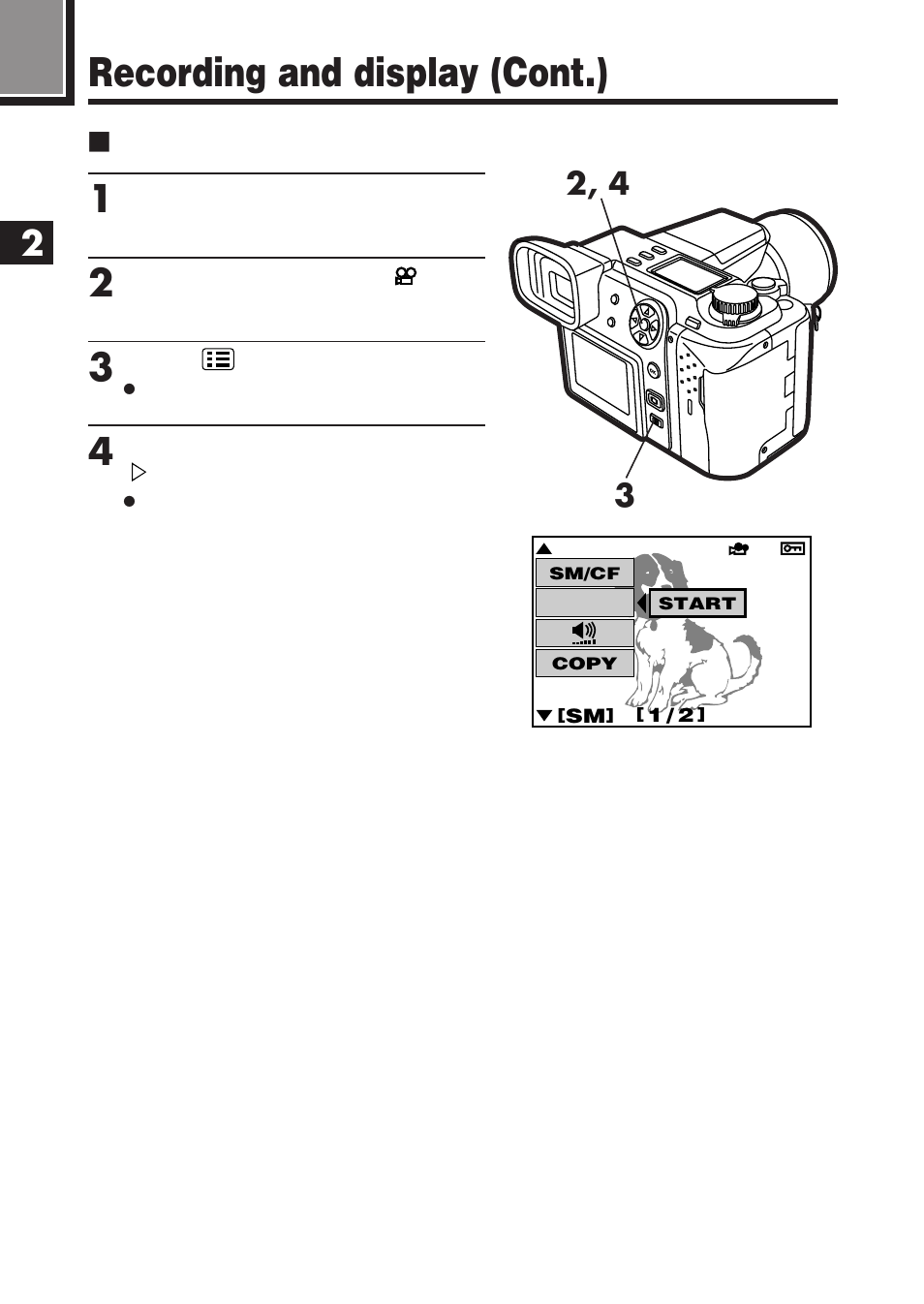 Recording and display (cont.) | Olympus E-100 RS User Manual | Page 72 / 220