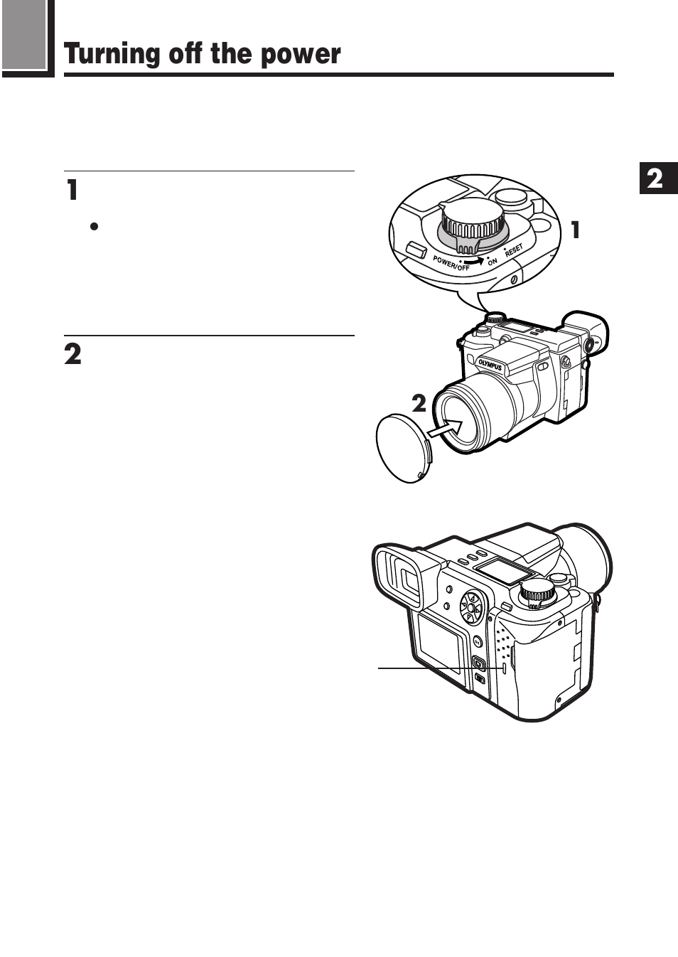 Turning off the power | Olympus E-100 RS User Manual | Page 79 / 220