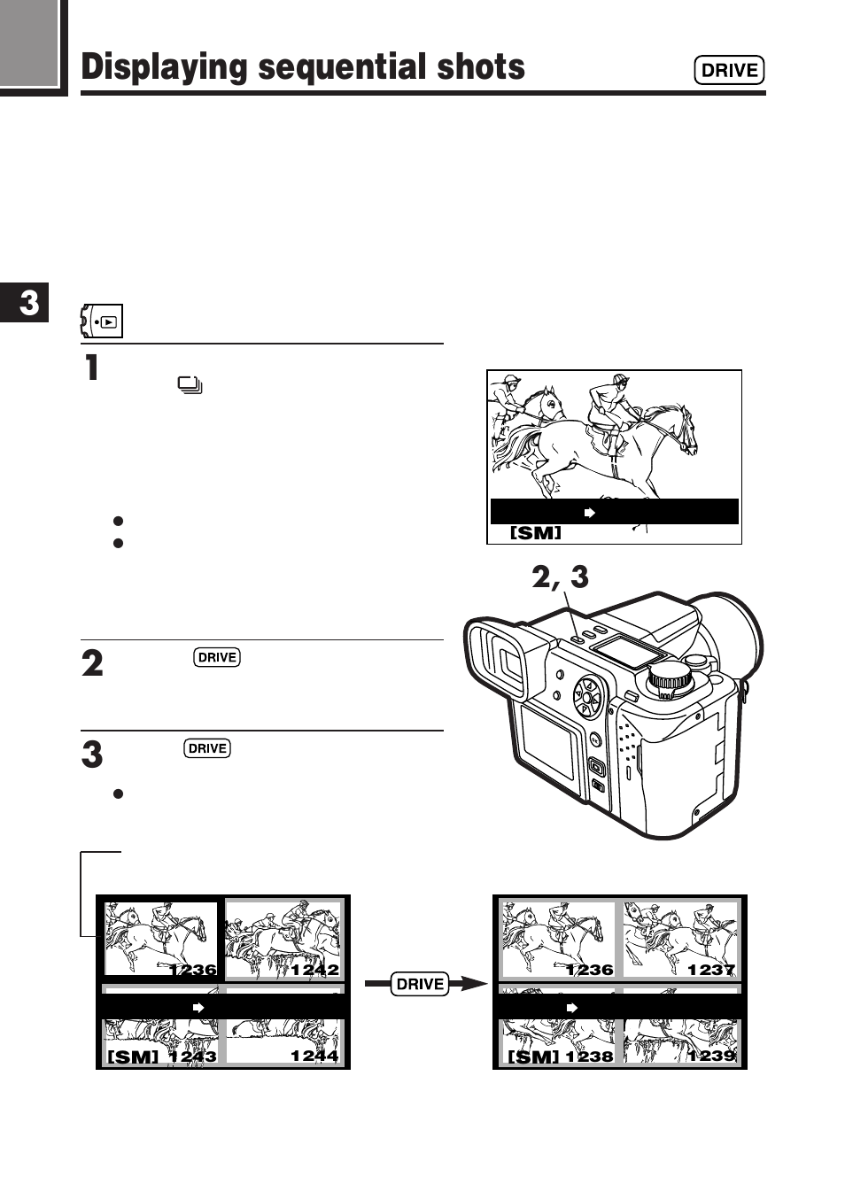 Displaying sequential shots | Olympus E-100 RS User Manual | Page 86 / 220