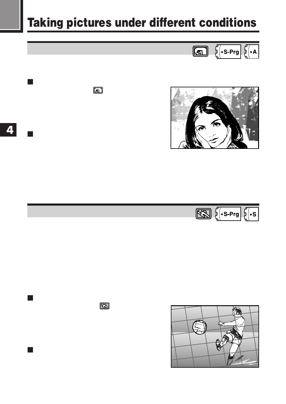 Taking pictures under different conditions | Olympus E-100 RS User Manual | Page 88 / 220