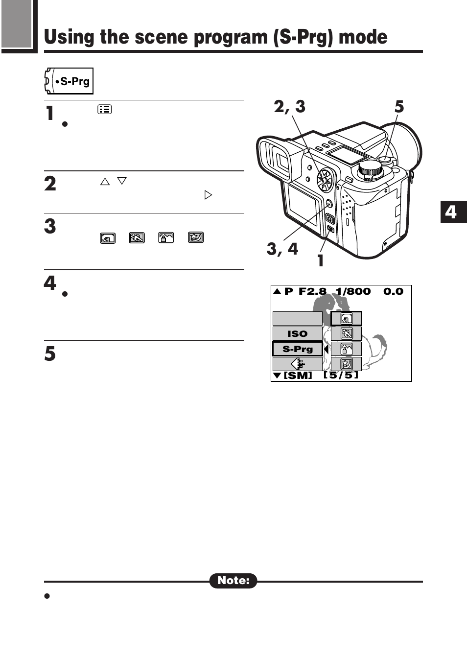 Using the scene program (s-prg) mode | Olympus E-100 RS User Manual | Page 91 / 220