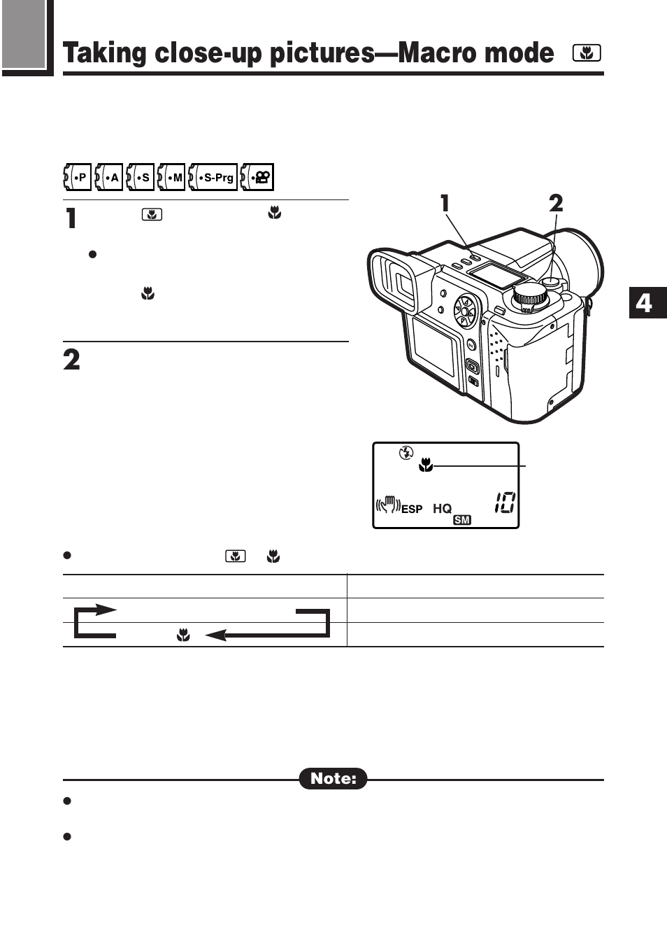 Taking close-up pictures—macro mode | Olympus E-100 RS User Manual | Page 95 / 220