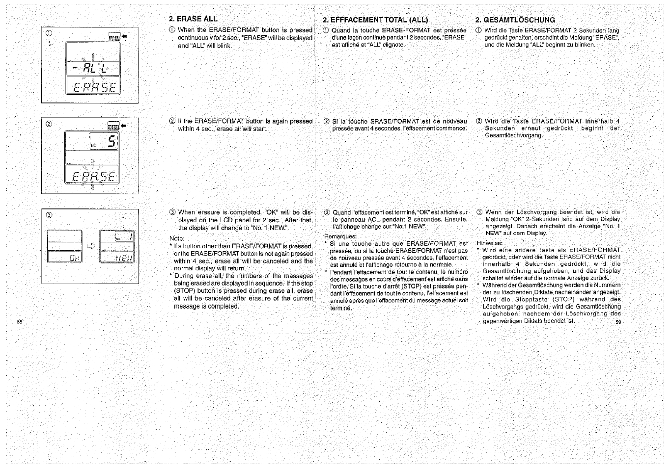 Erase all | Olympus D-1000 Digital Voice Recorder User Manual | Page 30 / 44