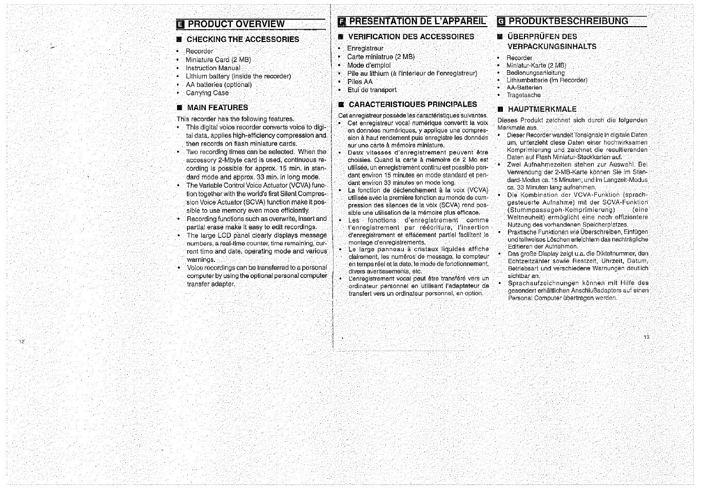 3 product overview | Olympus D-1000 Digital Voice Recorder User Manual | Page 7 / 44
