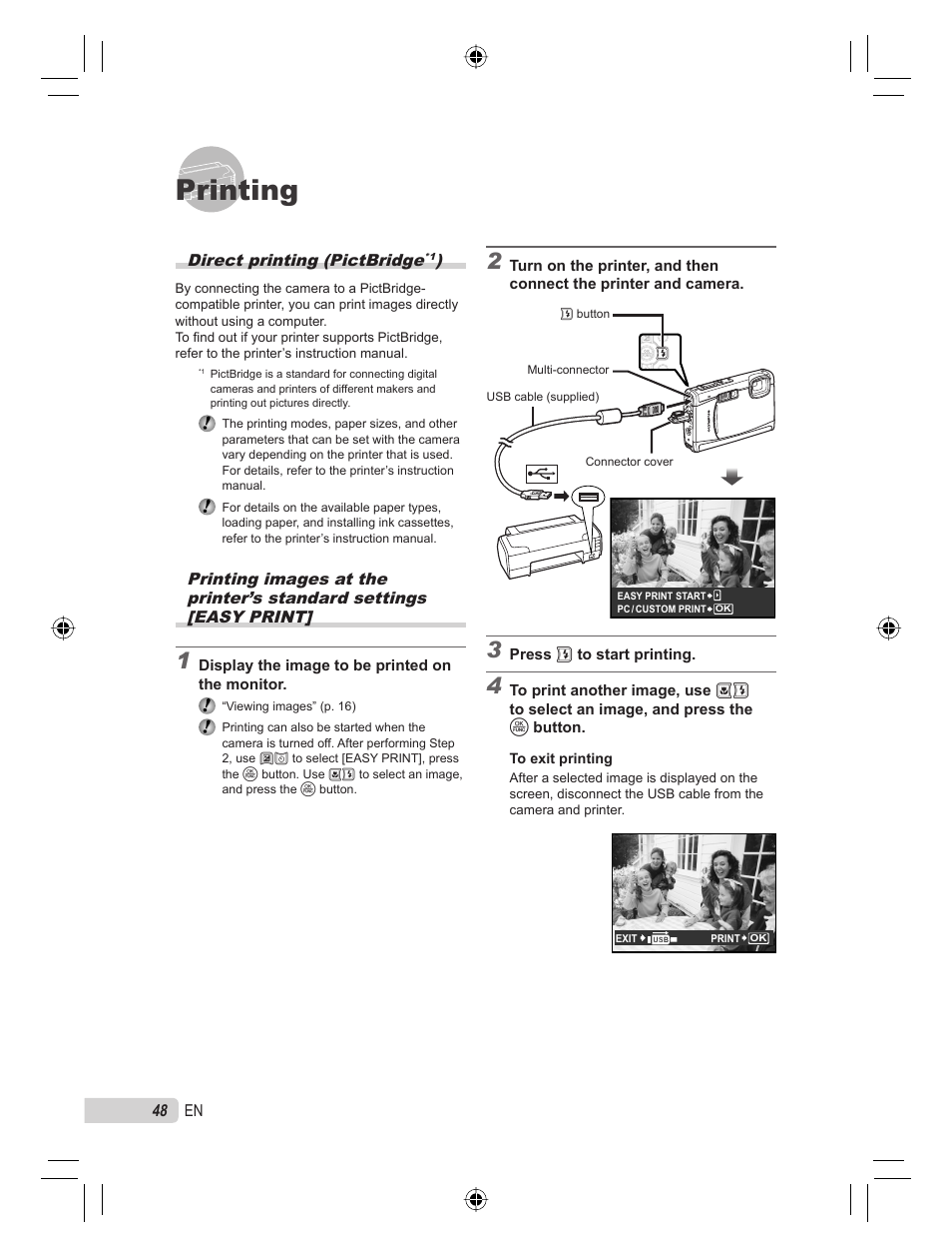 Printing | Olympus STYLUS TOUGH-6000 User Manual | Page 48 / 86