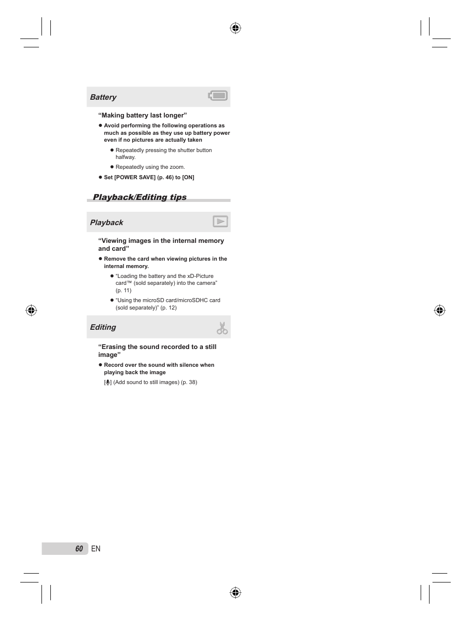 Playback/editing tips | Olympus STYLUS TOUGH-6000 User Manual | Page 60 / 86