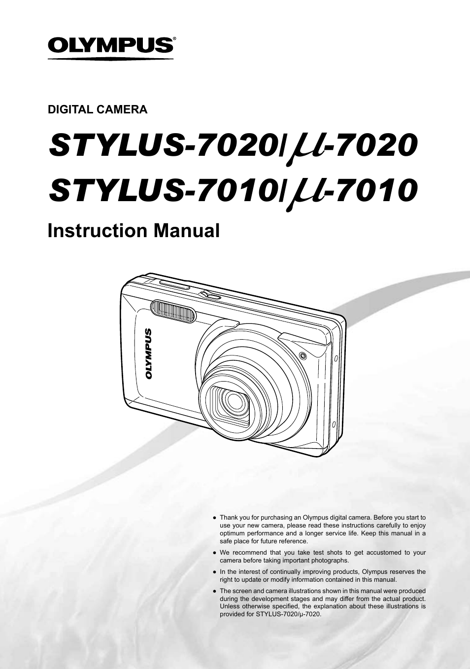 Olympus STYLUS 7010 User Manual | 72 pages