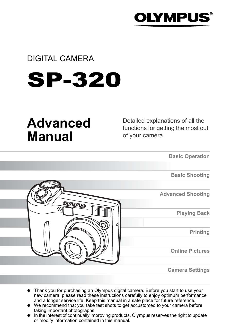 Olympus SP-320 User Manual | 191 pages