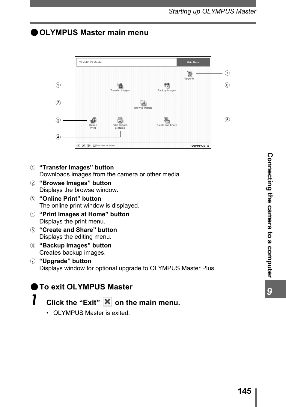 Olympus master main menu | Olympus SP-320 User Manual | Page 145 / 191