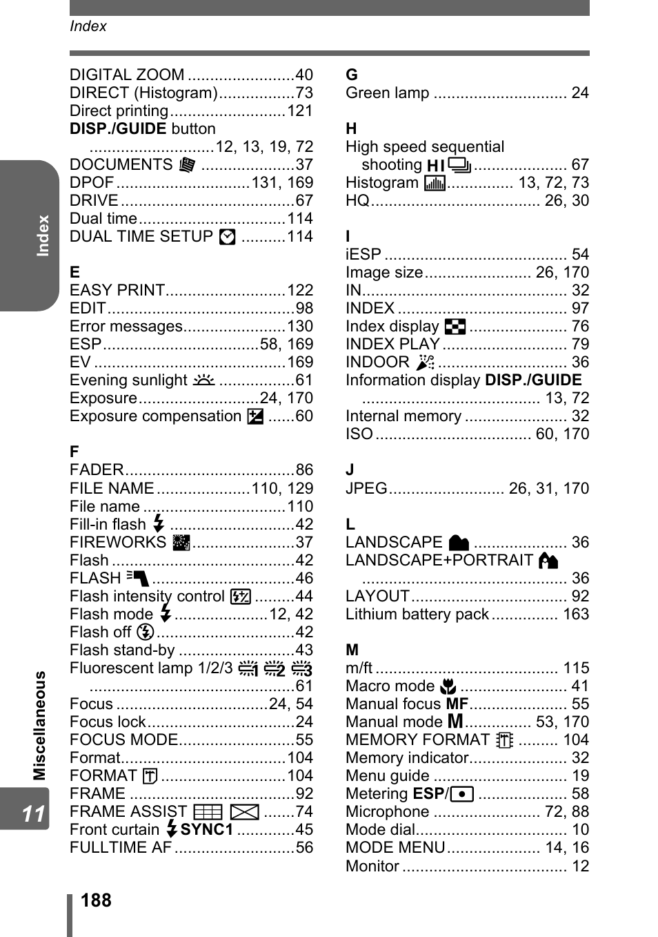 Olympus SP-320 User Manual | Page 188 / 191