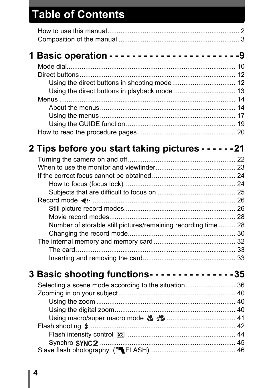 Olympus SP-320 User Manual | Page 4 / 191