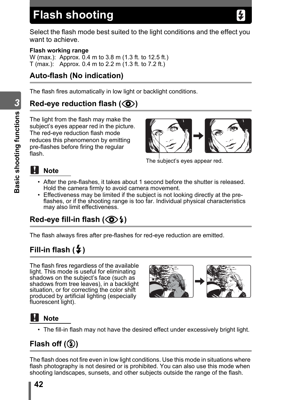 Flash shooting, P. 42 | Olympus SP-320 User Manual | Page 42 / 191