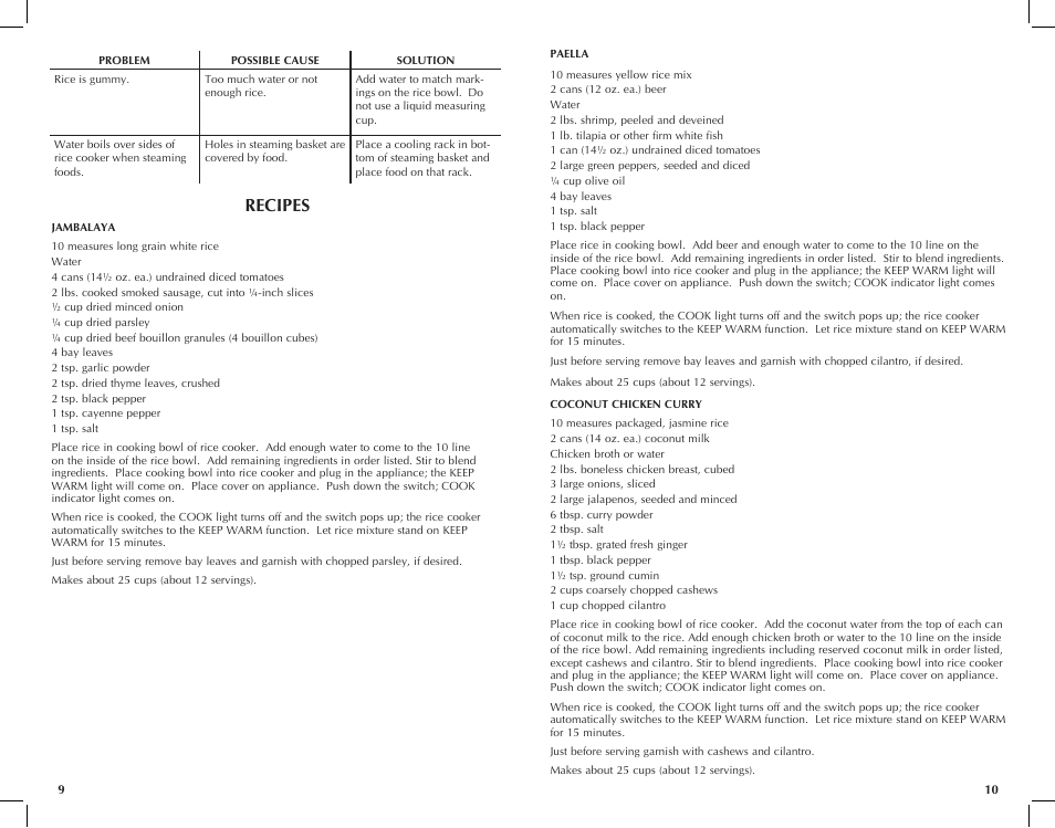Recipes | Applica RC6438 User Manual | Page 6 / 25