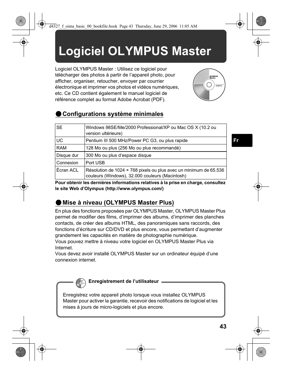 Logiciel olympus master | Olympus FE-190 User Manual | Page 43 / 100