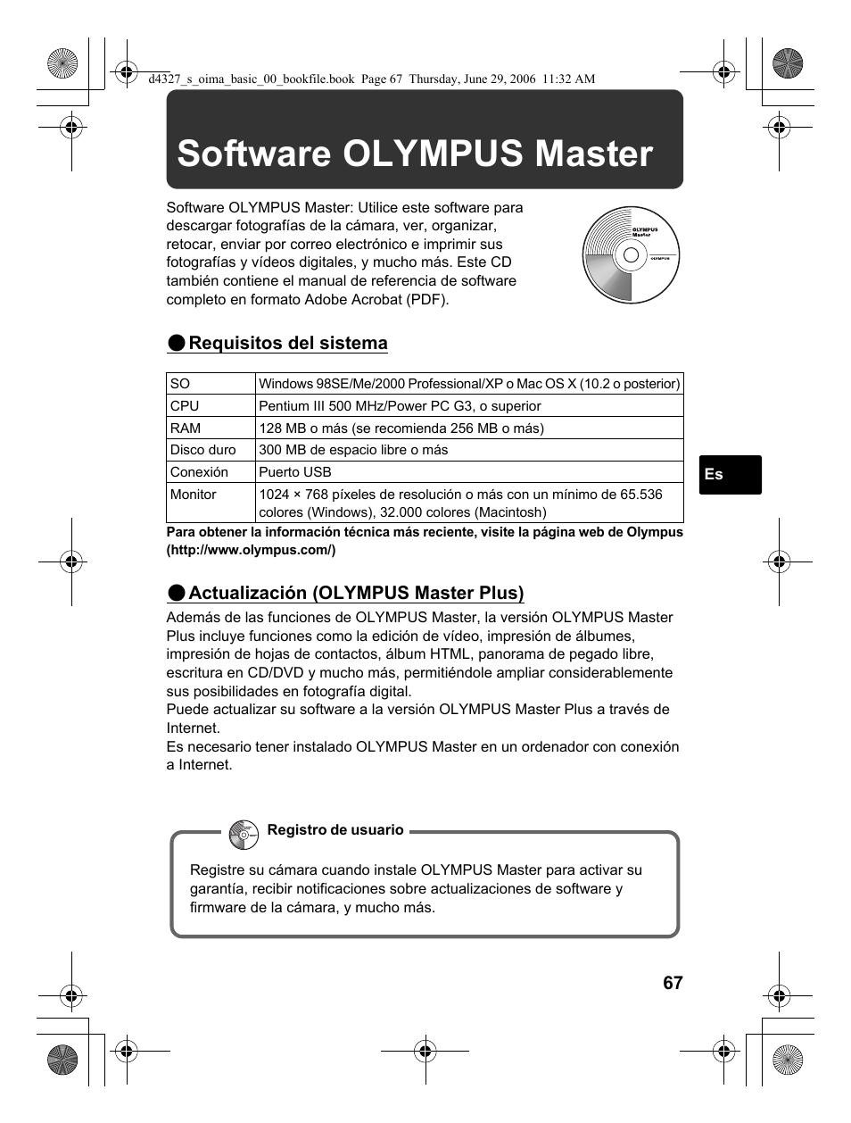 Software olympus master | Olympus FE-190 User Manual | Page 67 / 100