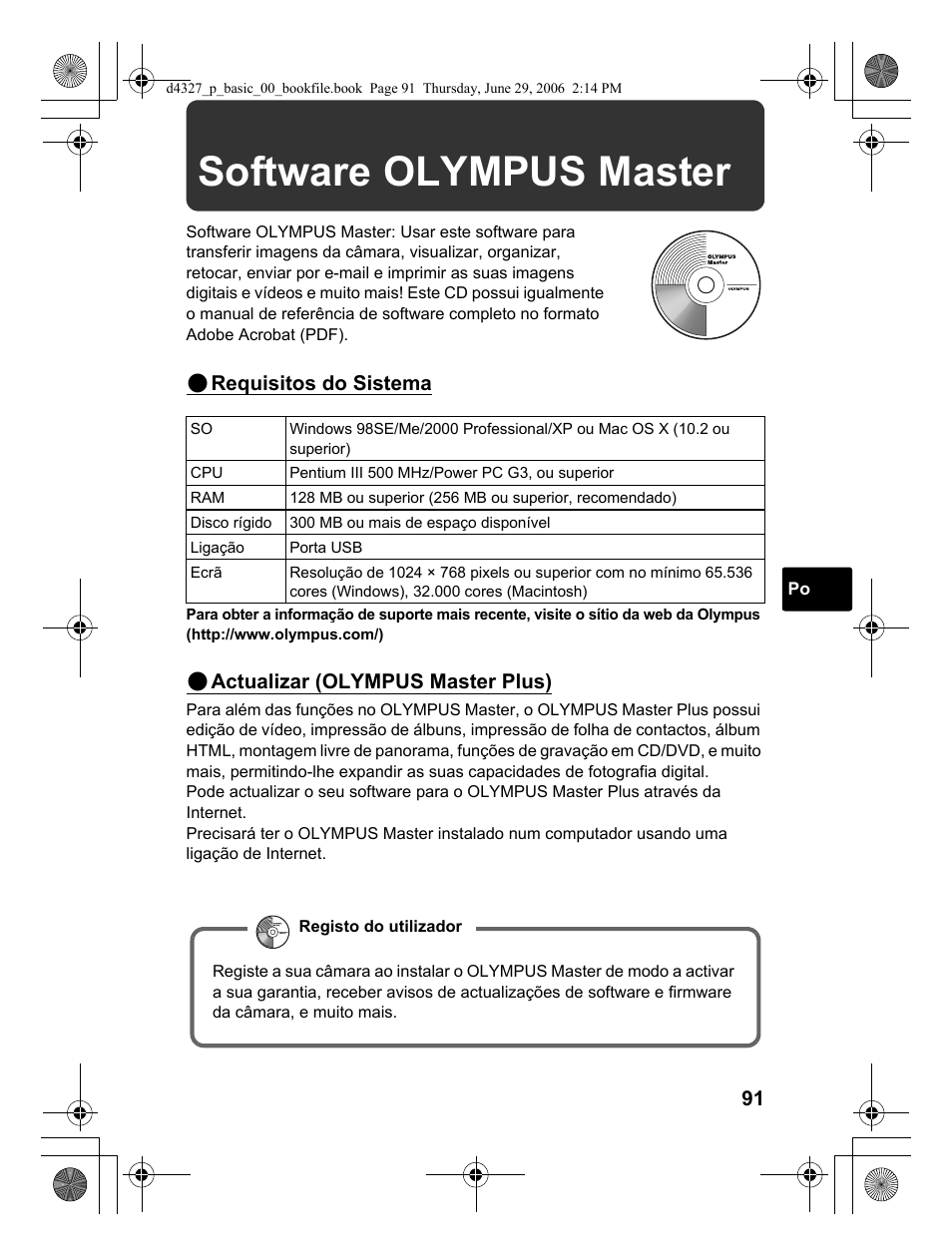 Software olympus master | Olympus FE-190 User Manual | Page 91 / 100