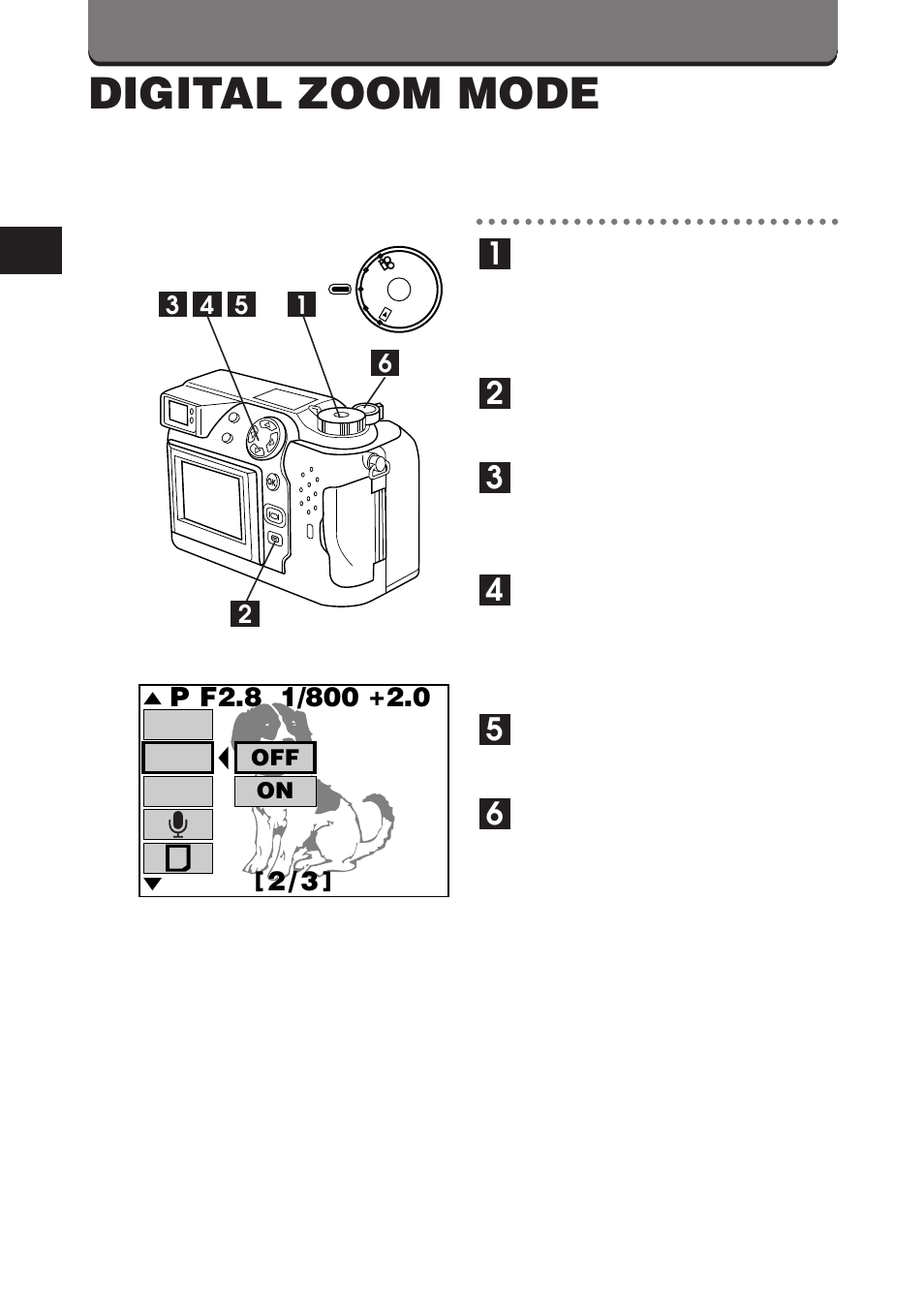 Digital zoom mode | Olympus C-3000 Zoom User Manual | Page 21 / 75