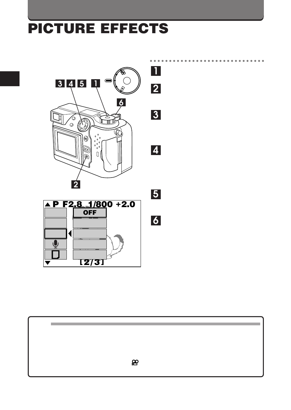 Picture effects | Olympus C-3000 Zoom User Manual | Page 23 / 75