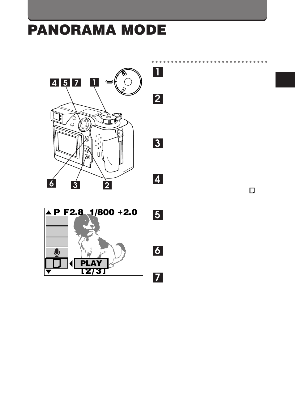 Panorama mode, Play | Olympus C-3000 Zoom User Manual | Page 26 / 75
