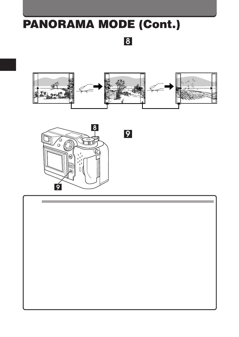 Panorama mode (cont.) | Olympus C-3000 Zoom User Manual | Page 27 / 75