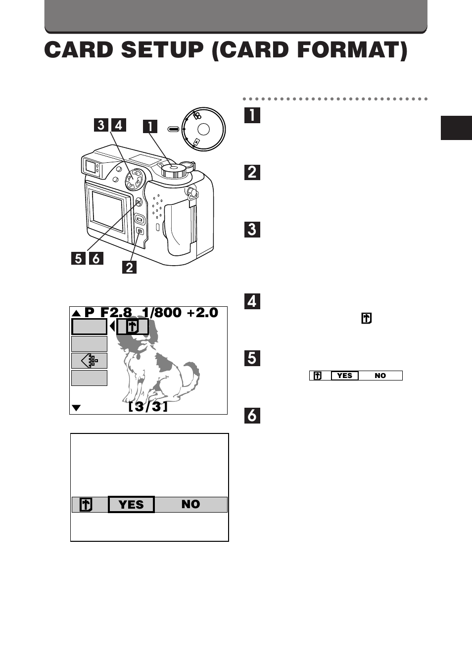 Card setup (card format) | Olympus C-3000 Zoom User Manual | Page 28 / 75