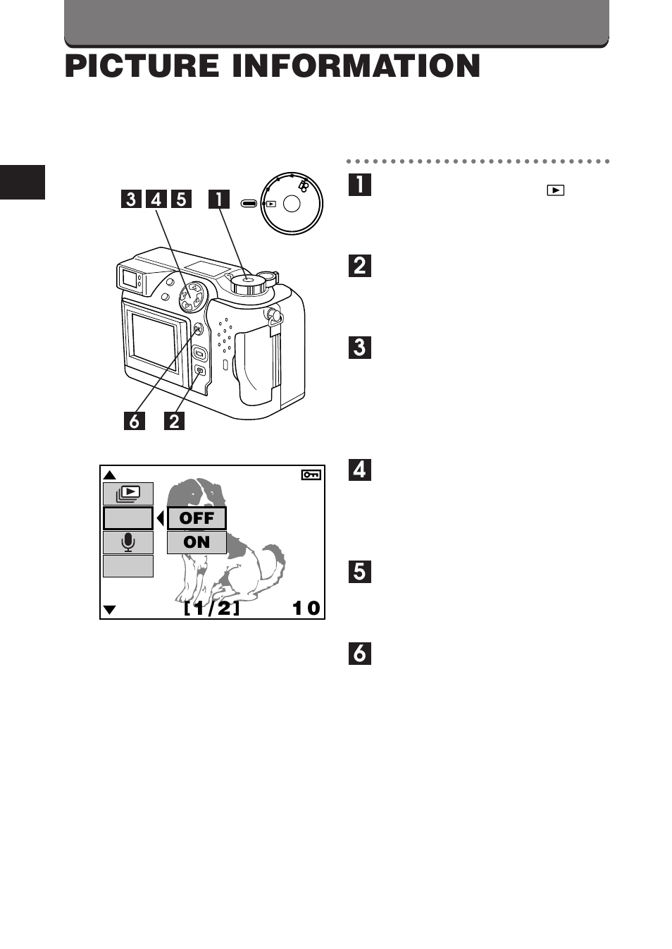 Picture information | Olympus C-3000 Zoom User Manual | Page 41 / 75