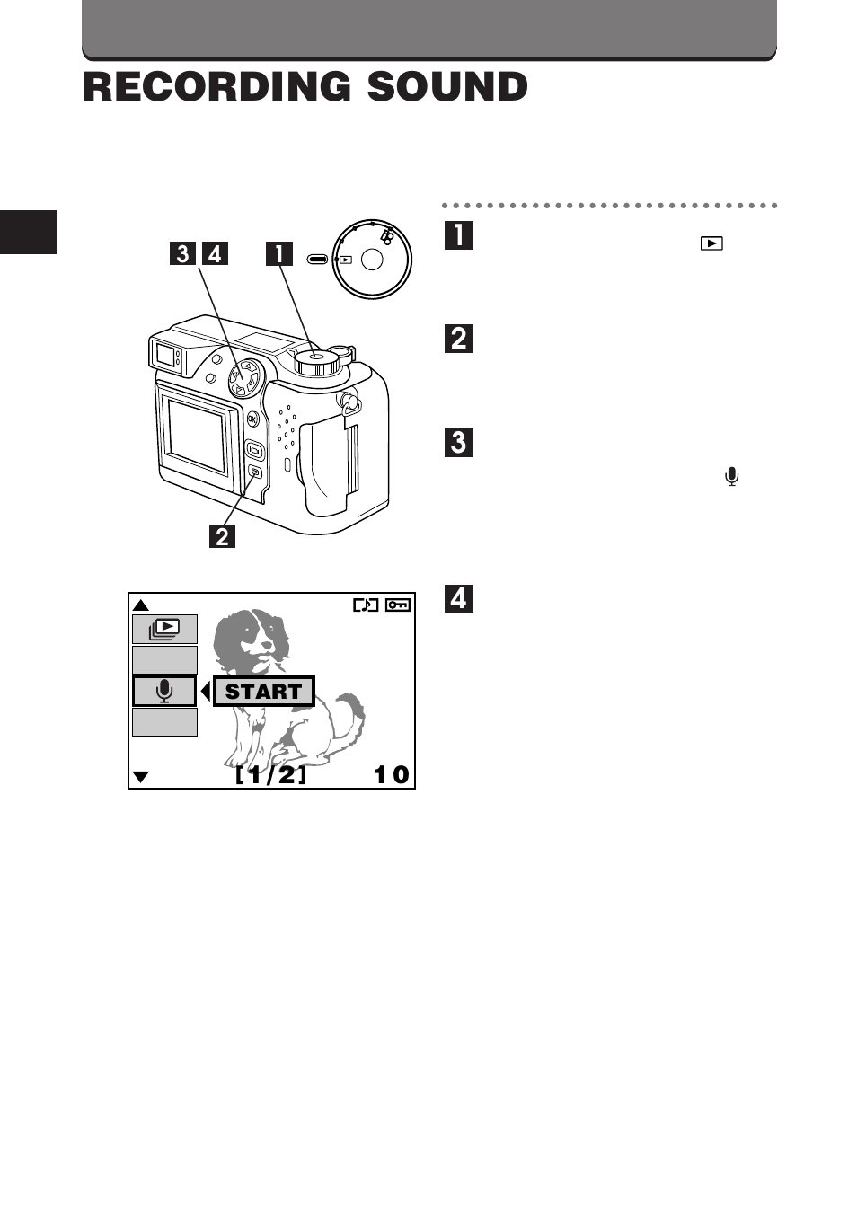Recording sound | Olympus C-3000 Zoom User Manual | Page 43 / 75