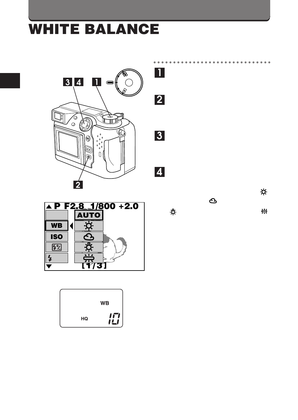 White balance | Olympus C-3000 Zoom User Manual | Page 7 / 75