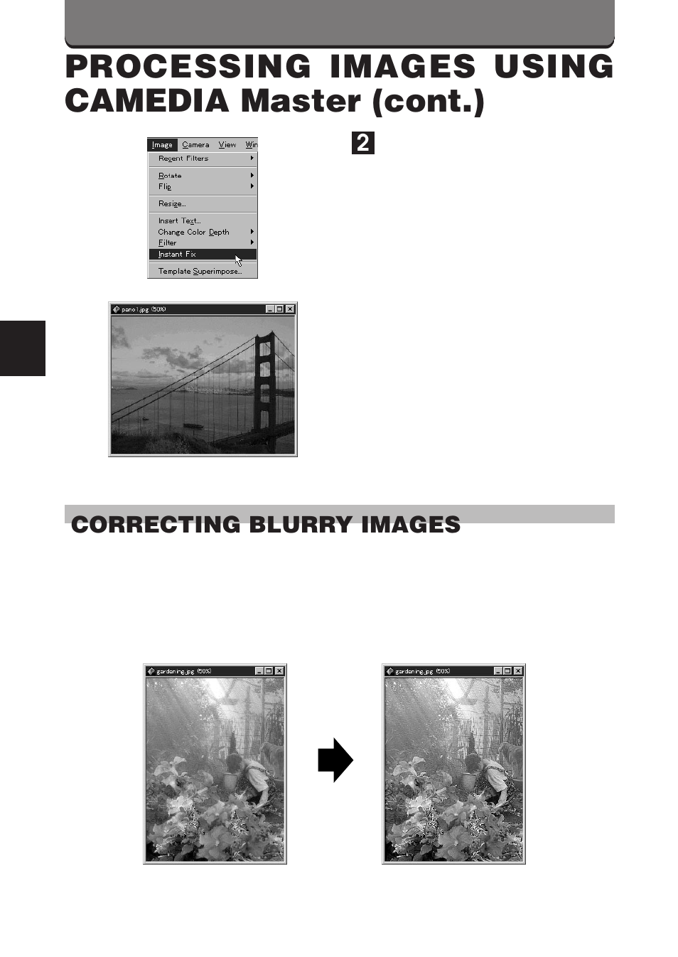 Processing images using camedia master (cont.) | Olympus D-460 Zoom User Manual | Page 118 / 138