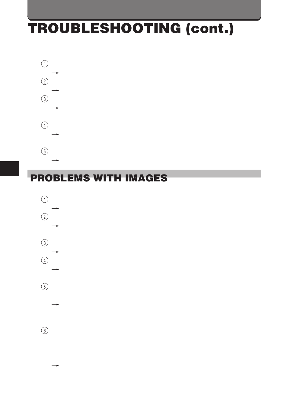 Troubleshooting (cont.), Problems with images | Olympus D-460 Zoom User Manual | Page 128 / 138