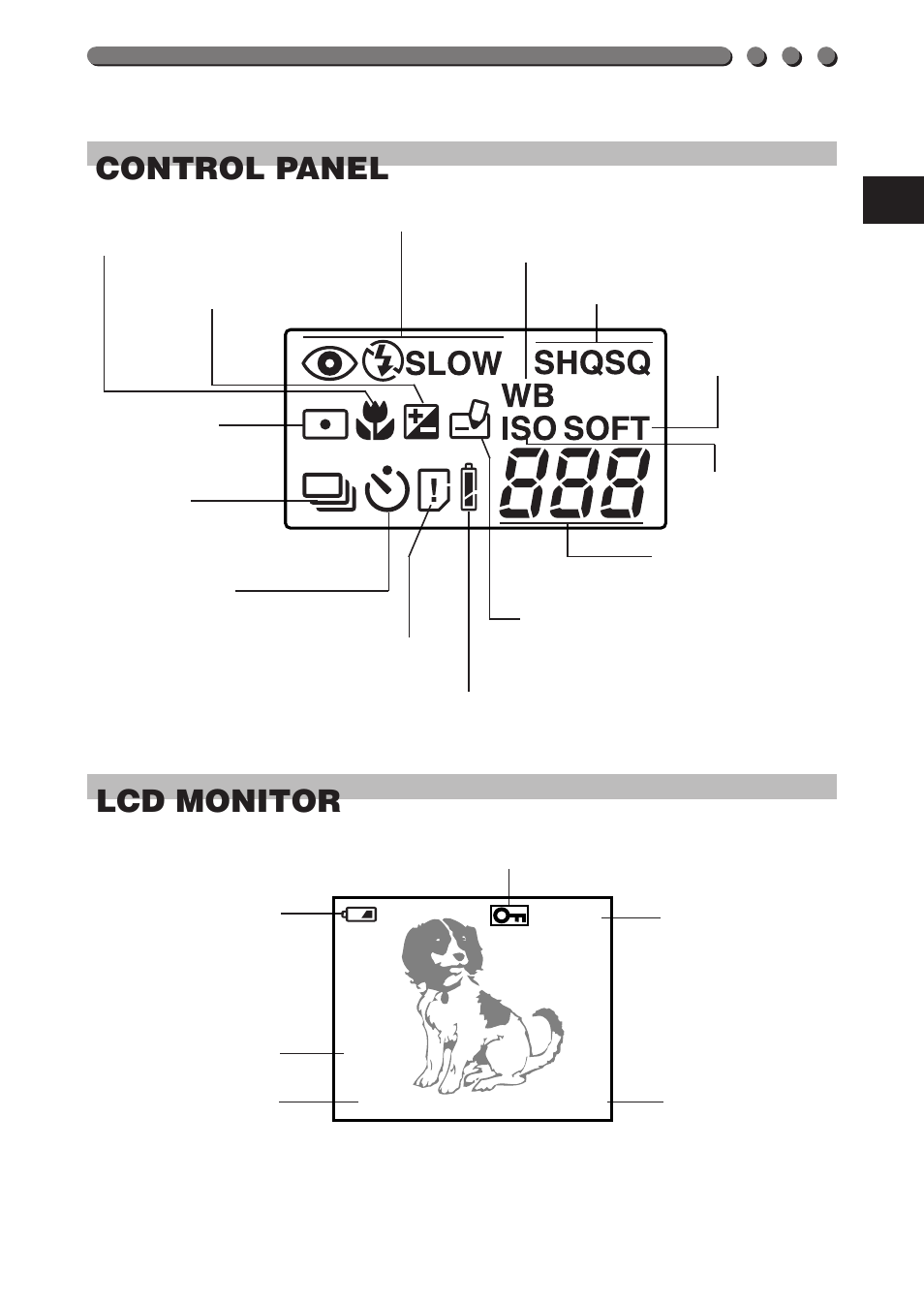 23 control panel lcd monitor | Olympus D-460 Zoom User Manual | Page 23 / 138