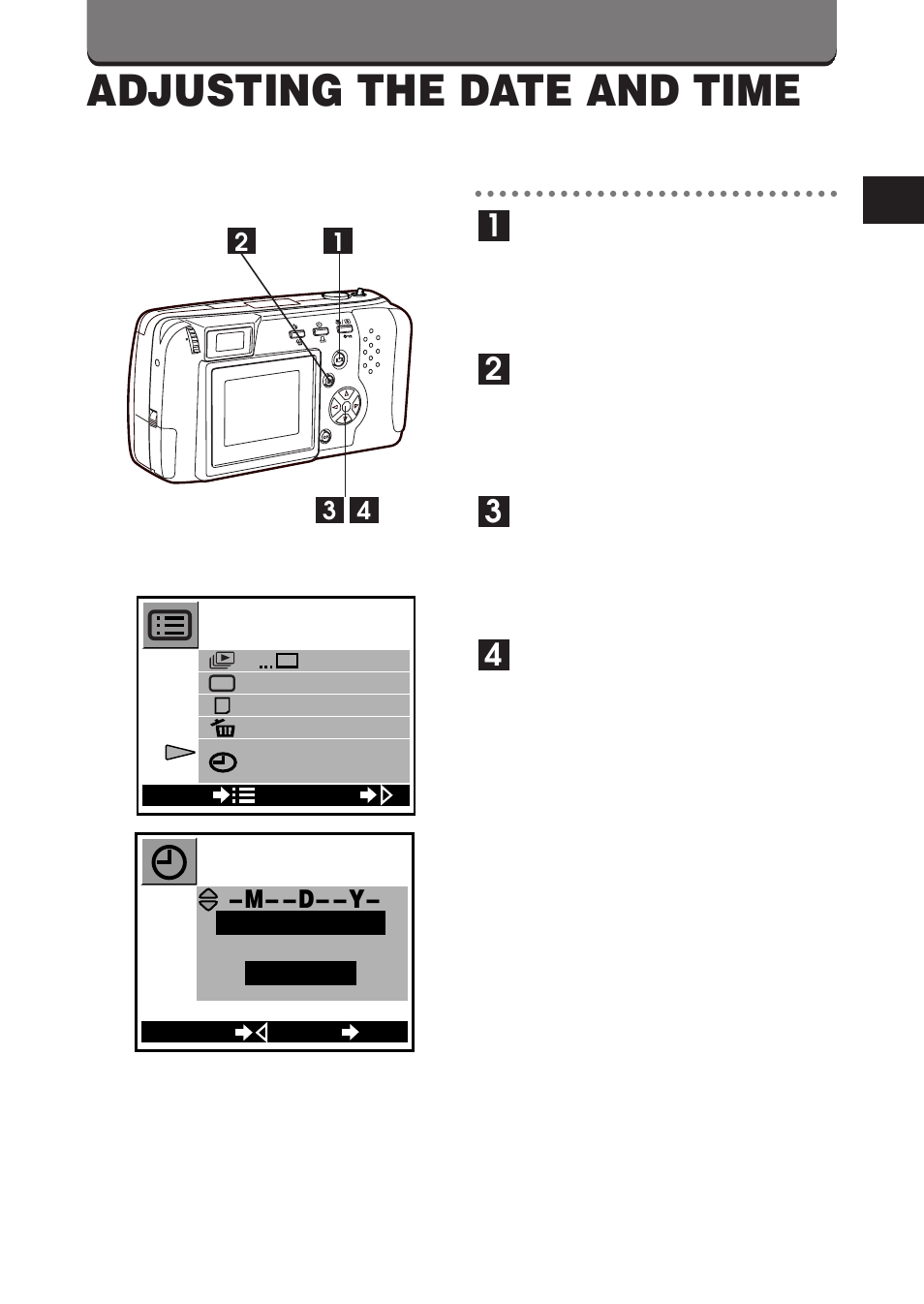 Adjusting the date and time | Olympus D-460 Zoom User Manual | Page 29 / 138