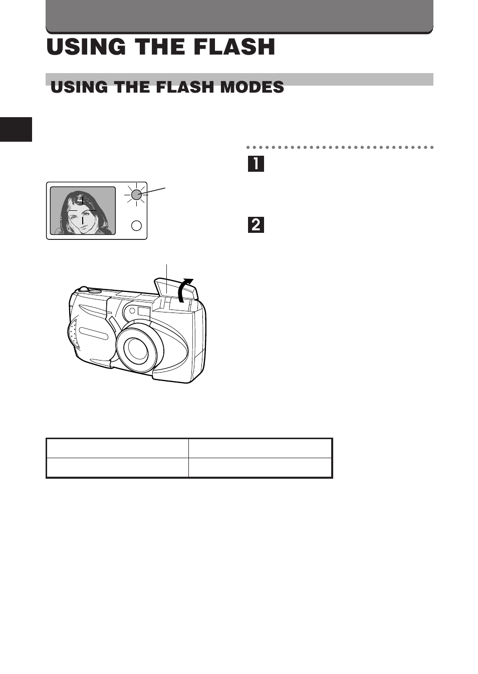 Using the flash, Using the flash modes | Olympus D-460 Zoom User Manual | Page 52 / 138