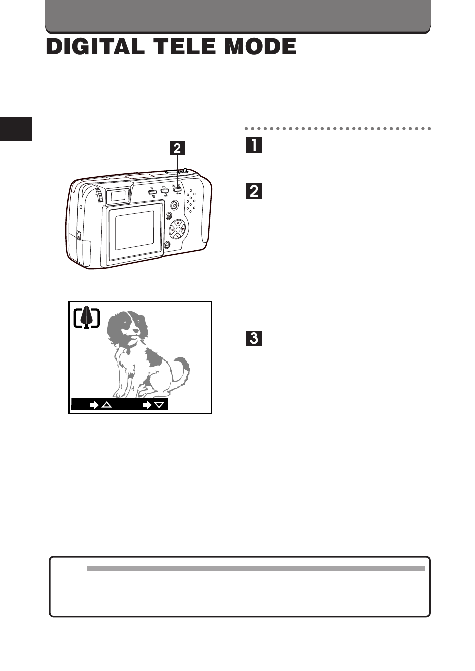 Digital tele mode | Olympus D-460 Zoom User Manual | Page 58 / 138