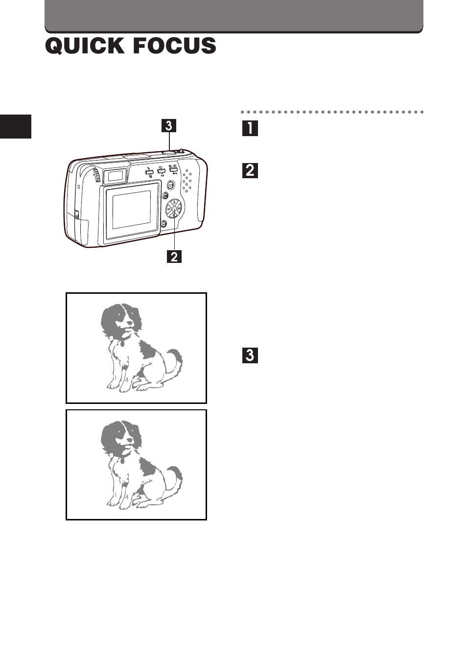 Quick focus | Olympus D-460 Zoom User Manual | Page 60 / 138