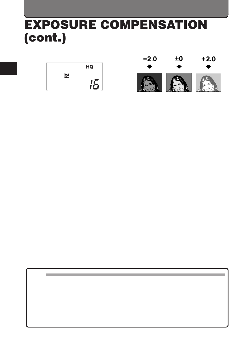 Exposure compensation (cont.) | Olympus D-460 Zoom User Manual | Page 64 / 138