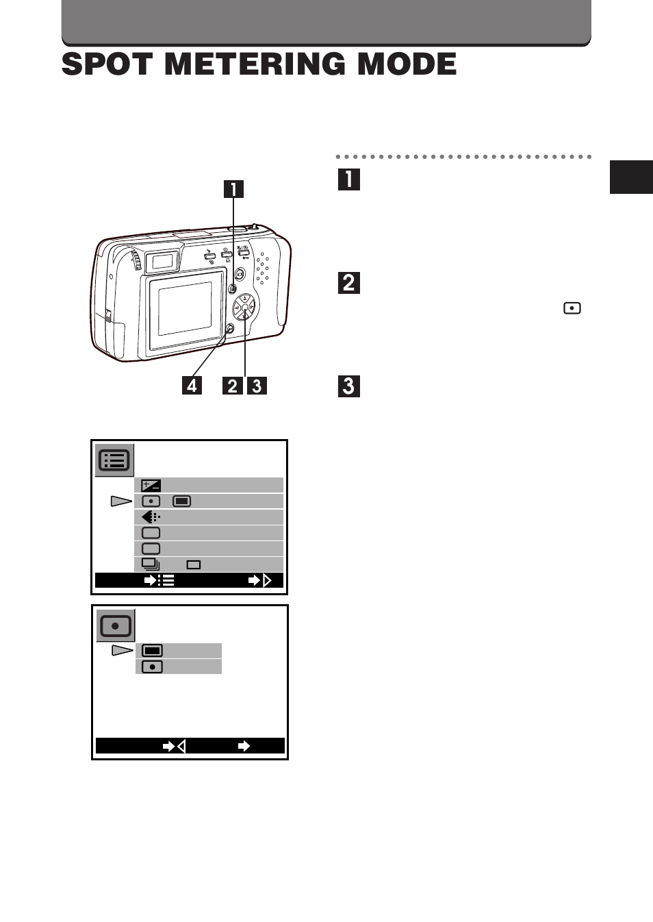Spot metering mode | Olympus D-460 Zoom User Manual | Page 65 / 138