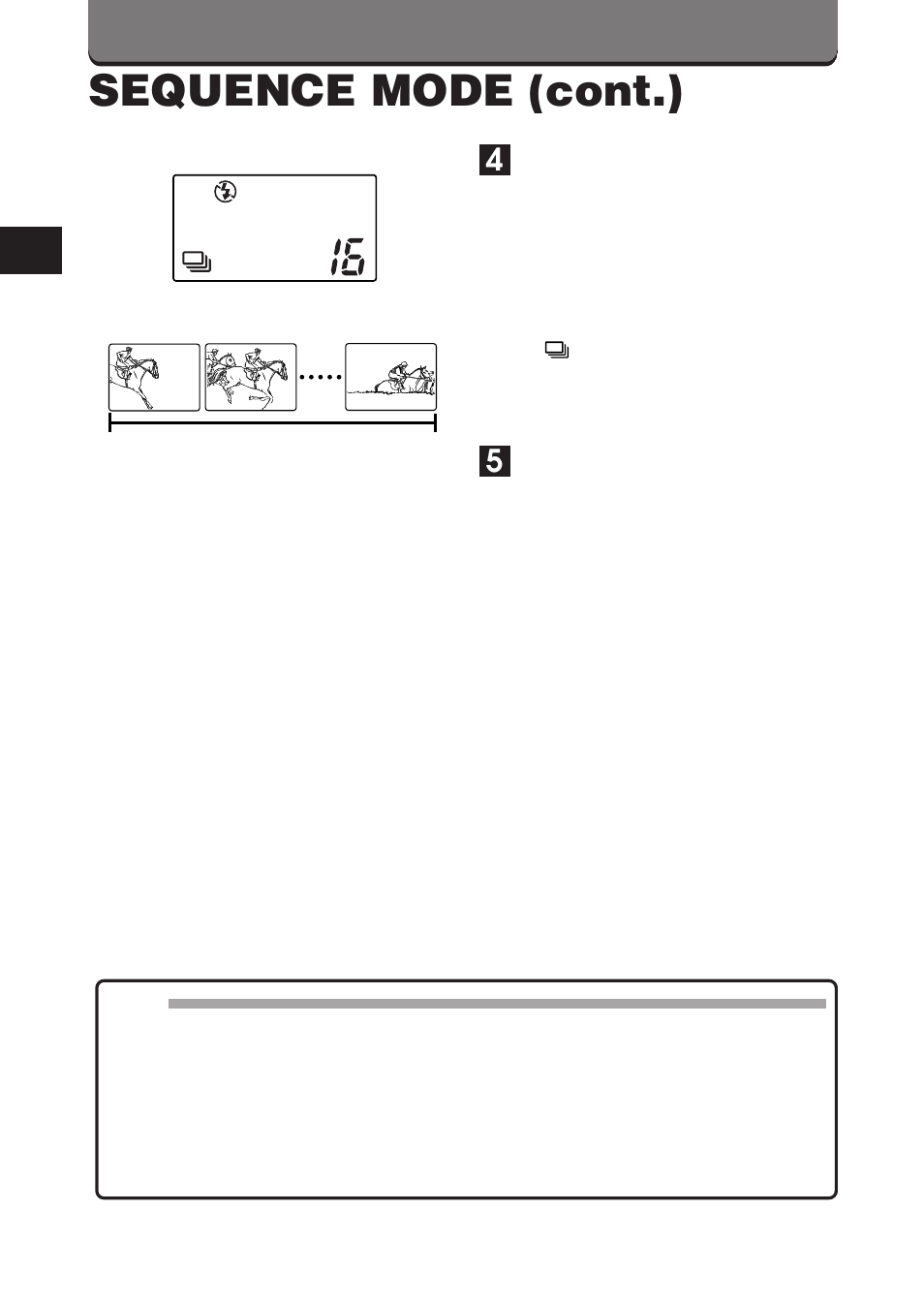 Sequence mode (cont.) | Olympus D-460 Zoom User Manual | Page 74 / 138