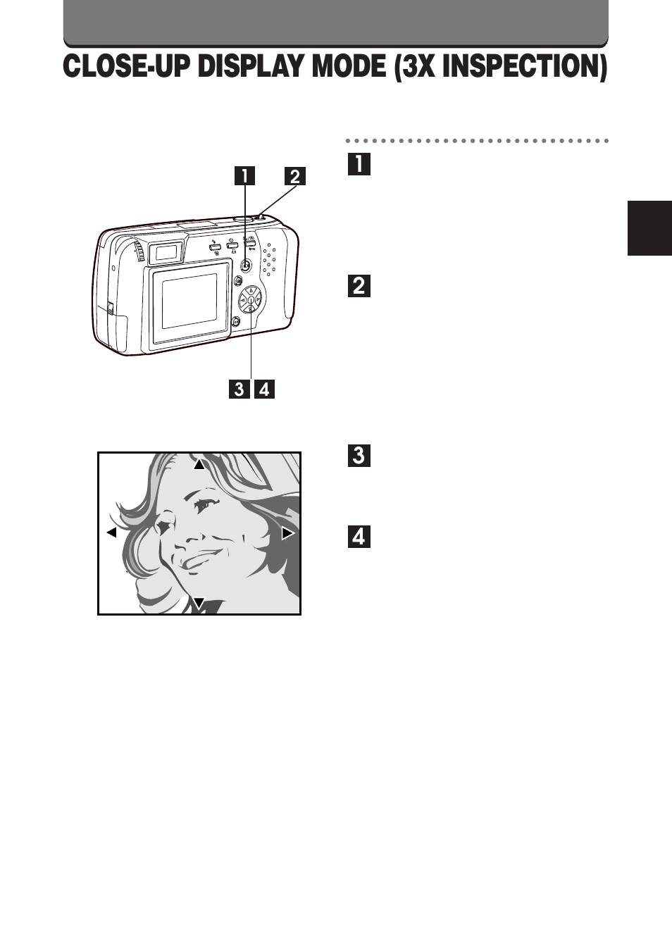 Close-up display mode (3x inspection) | Olympus D-460 Zoom User Manual | Page 87 / 138