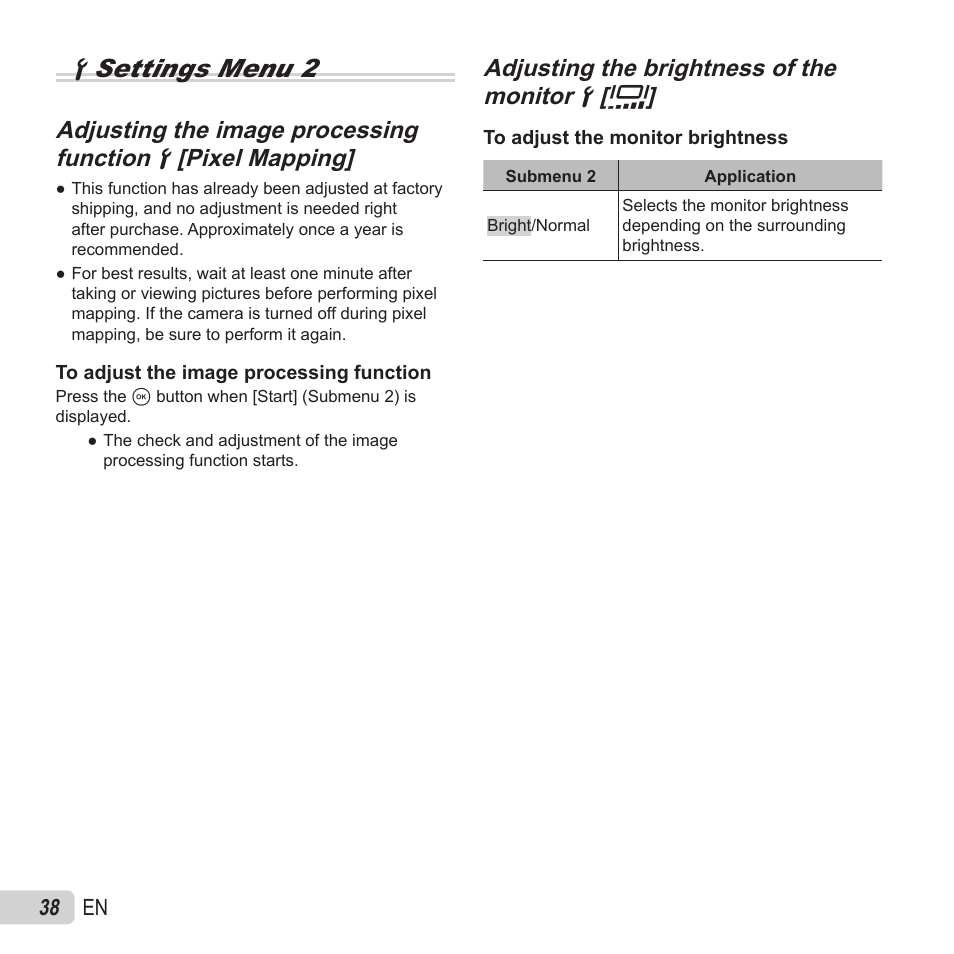 Dsettings menu 2 | Olympus VR-370 User Manual | Page 38 / 78