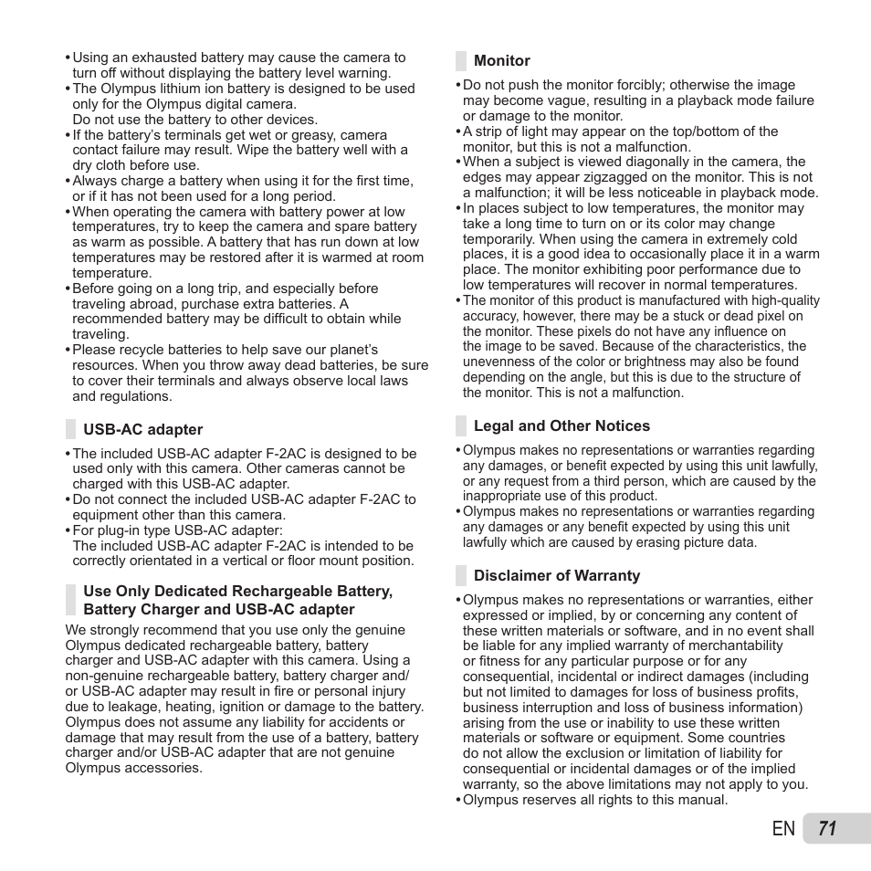 71 en | Olympus VR-370 User Manual | Page 71 / 78