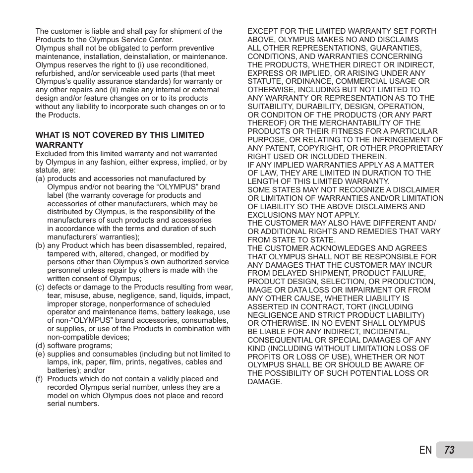 73 en | Olympus VR-370 User Manual | Page 73 / 78