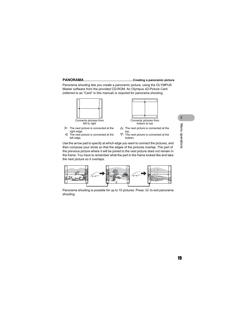 Panorama | Olympus FE-130 User Manual | Page 19 / 80