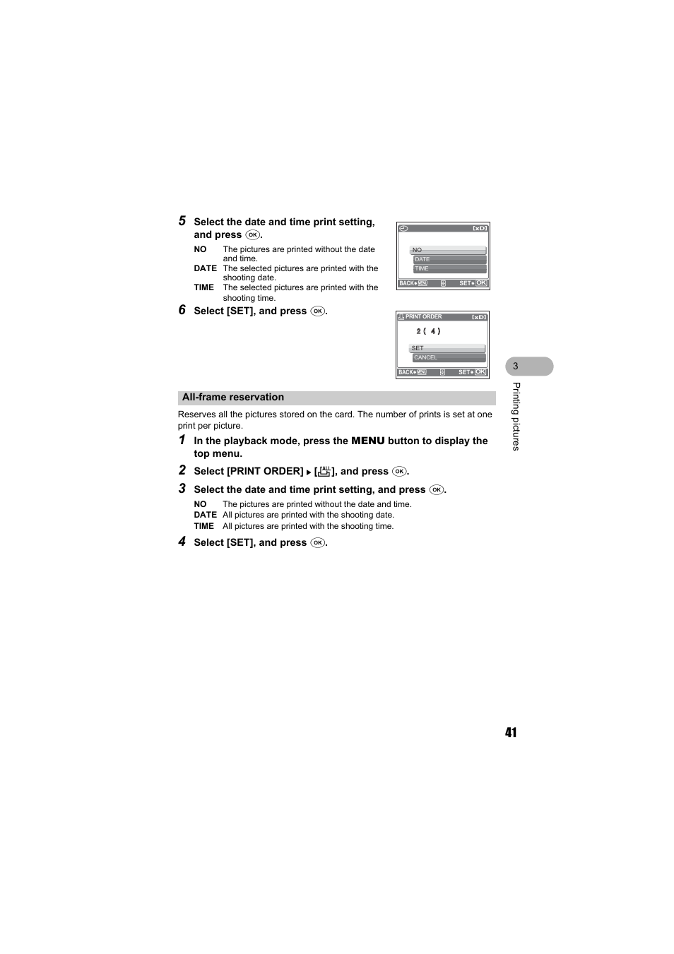 All-frame reservation | Olympus FE-130 User Manual | Page 41 / 80