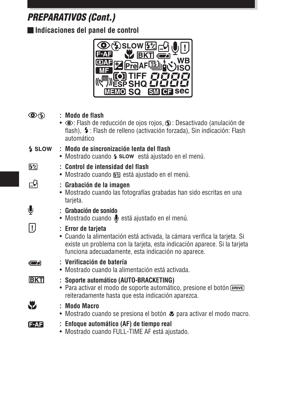 Preparativos (cont.) | Olympus E-100 RS User Manual | Page 136 / 172